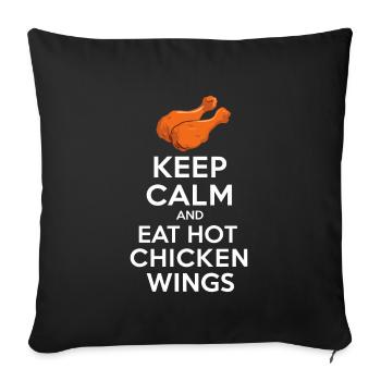 Hot Chicken Wings Spicy Wings Buffalo Wings - Sofakissenbezug 45 x 45 cm - Schwarz - Vorne