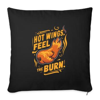 Hot Chicken Wings Spicy Wings Buffalo Wings - Sofakissenbezug 45 x 45 cm - Schwarz - Vorne