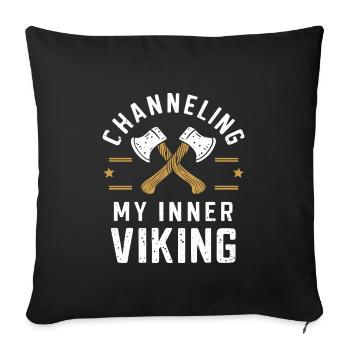 Maîtres du lancer de hache pour une pratique précise de la cible - Housse de coussin décorative 45 x 45 cm - noir - Devant