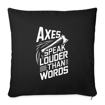 Maîtres du lancer de hache pour une pratique précise de la cible - Housse de coussin décorative 45 x 45 cm - noir - Devant