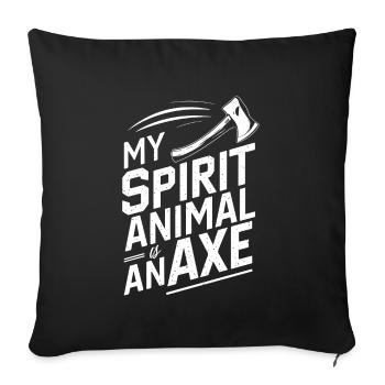Maîtres du lancer de hache pour une pratique précise de la cible - Housse de coussin décorative 45 x 45 cm - noir - Devant