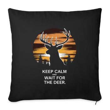 Vivez l’excitation de la chasse au cerf en forêt avec - Housse de coussin décorative 45 x 45 cm - noir - Devant