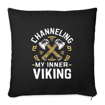 Maîtres du lancer de hache pour une pratique précise de la cible - Housse de coussin décorative 45 x 45 cm - noir - Devant