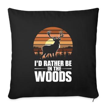 Vivez l’excitation de la chasse au cerf en forêt avec - Housse de coussin décorative 45 x 45 cm - noir - Devant