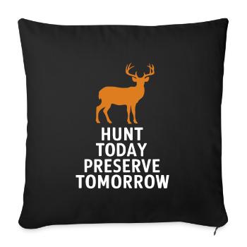 Experience the excitement of deer hunting in the forest with - Sofa pillowcase 17,3'' x 17,3'' (45 x 45 cm) - black - Front