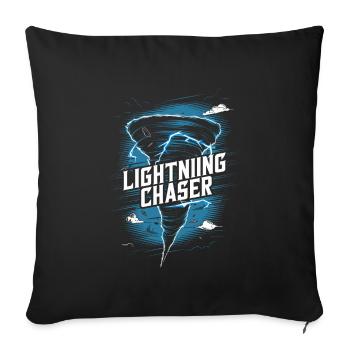 Experience the fascinating world of tornado hunting - Sofa pillowcase 17,3'' x 17,3'' (45 x 45 cm) - black - Front