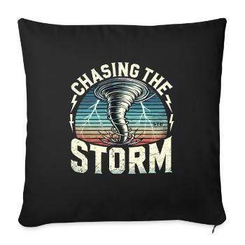 Découvrez le monde fascinant de la chasse aux tornades - Housse de coussin décorative 45 x 45 cm - noir - Devant
