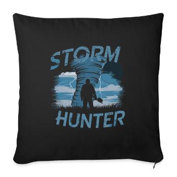 Découvrez le monde fascinant de la chasse aux tornades - Housse de coussin décorative 45 x 45 cm - noir - Devant