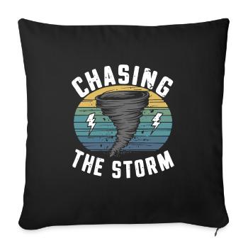Découvrez le monde fascinant de la chasse aux tornades - Housse de coussin décorative 45 x 45 cm - noir - Devant