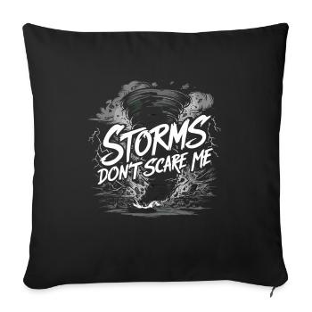 Découvrez le monde fascinant de la chasse aux tornades - Housse de coussin décorative 45 x 45 cm - noir - Devant