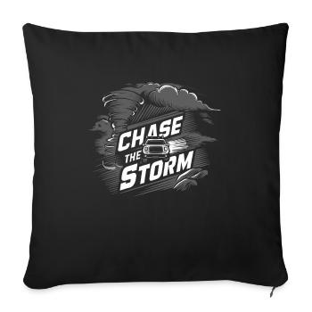Découvrez le monde fascinant de la chasse aux tornades - Housse de coussin décorative 45 x 45 cm - noir - Devant