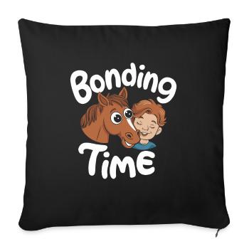 Motifs de chevaux amusants pour les amoureux des chevaux et - Housse de coussin décorative 45 x 45 cm - noir - Devant