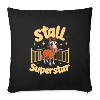 Motifs de chevaux amusants pour les amoureux des chevaux et - Housse de coussin décorative 45 x 45 cm - noir - Devant