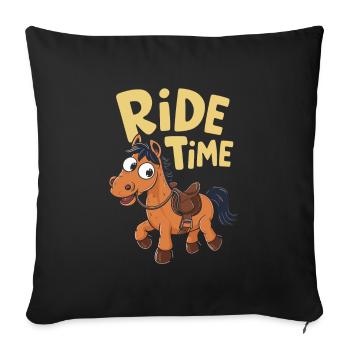 Motifs de chevaux amusants pour les amoureux des chevaux et - Housse de coussin décorative 45 x 45 cm - noir - Devant