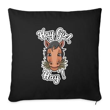 Motifs de chevaux amusants pour les amoureux des chevaux et - Housse de coussin décorative 45 x 45 cm - noir - Devant