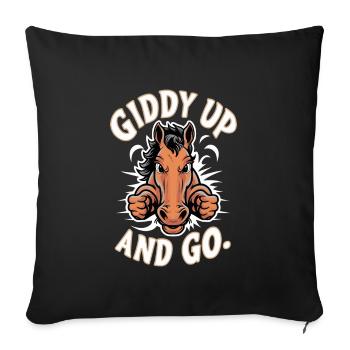 Motifs de chevaux amusants pour les amoureux des chevaux et - Housse de coussin décorative 45 x 45 cm - noir - Devant
