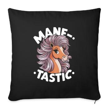 Motifs de chevaux amusants pour les amoureux des chevaux et - Housse de coussin décorative 45 x 45 cm - noir - Devant