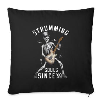 Halloween, Guitare, Citrouille, Automne, Nuit effrayante - Housse de coussin décorative 45 x 45 cm - noir - Devant