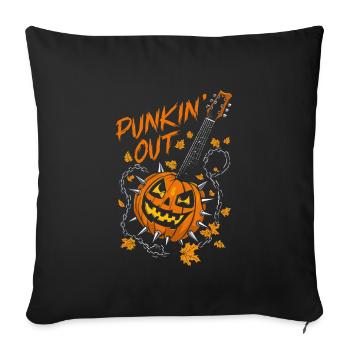 Musical, Pumpkin, Autumn, Vibes, Spooky - Sofa pillowcase 17,3'' x 17,3'' (45 x 45 cm) - black - Front