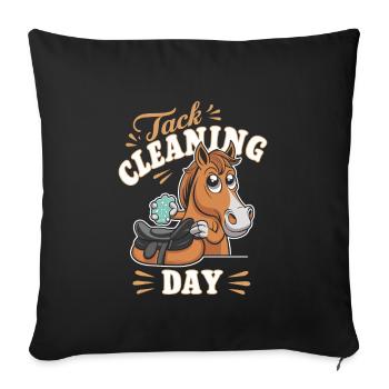 Motifs de chevaux amusants pour les amoureux des chevaux et - Housse de coussin décorative 45 x 45 cm - noir - Devant