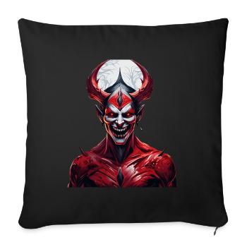 Gruseliges Halloween-partykostüm Dämon - Housse de coussin décorative 45 x 45 cm - noir - Devant