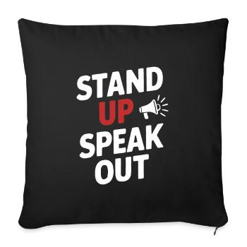 Raising awareness of domestic violence - Sofa pillowcase 17,3'' x 17,3'' (45 x 45 cm) - black - Front