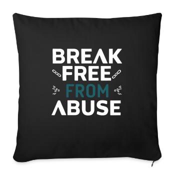 Sensibilisation à la violence domestique - Housse de coussin décorative 45 x 45 cm - noir - Devant