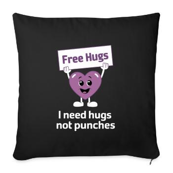 Raising awareness of domestic violence - Sofa pillowcase 17,3'' x 17,3'' (45 x 45 cm) - black - Front