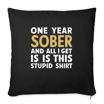 recovery from alcohol dependence sobriety aa - Sofa pillowcase 17,3'' x 17,3'' (45 x 45 cm) - black - Front