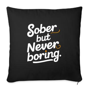 recovery from alcohol dependence sobriety aa - Sofa pillowcase 17,3'' x 17,3'' (45 x 45 cm) - black - Front