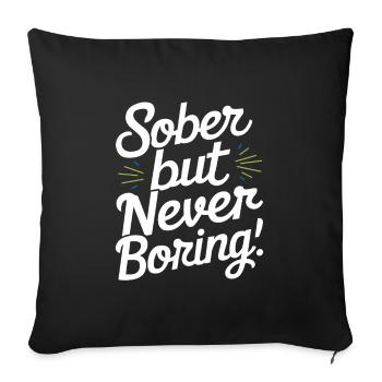 recovery from alcohol dependence sobriety aa - Sofa pillowcase 17,3'' x 17,3'' (45 x 45 cm) - black - Front