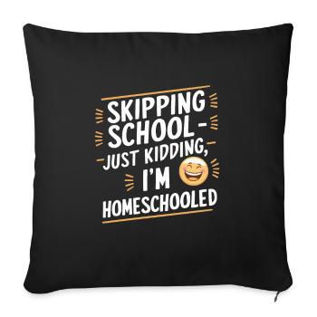 Homeschool Mom Dad Family Life Community Journey - Sofa pillowcase 17,3'' x 17,3'' (45 x 45 cm) - black - Front