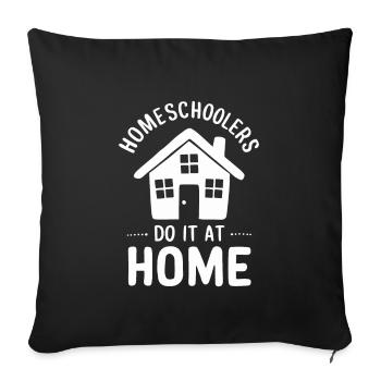 Homeschool Mom Dad Family Life Community Journey - Sofa pillowcase 17,3'' x 17,3'' (45 x 45 cm) - black - Front
