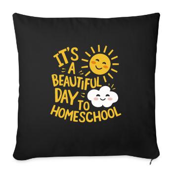 Homeschool Mom Dad Family Life Community Journey - Sofa pillowcase 17,3'' x 17,3'' (45 x 45 cm) - black - Front
