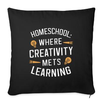 Homeschool Mom Dad Family Life Community Journey - Sofa pillowcase 17,3'' x 17,3'' (45 x 45 cm) - black - Front