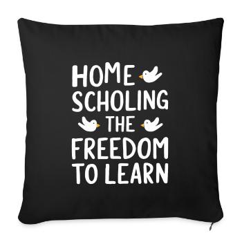 Homeschool Mom Dad Family Life Community Journey - Sofa pillowcase 17,3'' x 17,3'' (45 x 45 cm) - black - Front