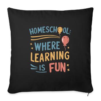 Homeschool Mom Dad Family Life Community Journey - Sofa pillowcase 17,3'' x 17,3'' (45 x 45 cm) - black - Front