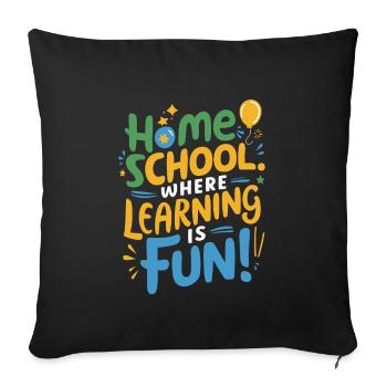 Homeschool Mom Dad Family Life Community Journey - Sofa pillowcase 17,3'' x 17,3'' (45 x 45 cm) - black - Front