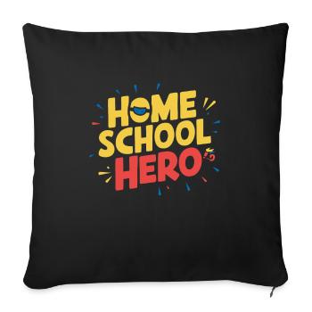Homeschool Mom Dad Family Life Community Journey - Sofa pillowcase 17,3'' x 17,3'' (45 x 45 cm) - black - Front