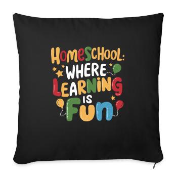Homeschool Mom Dad Family Life Community Journey - Sofa pillowcase 17,3'' x 17,3'' (45 x 45 cm) - black - Front