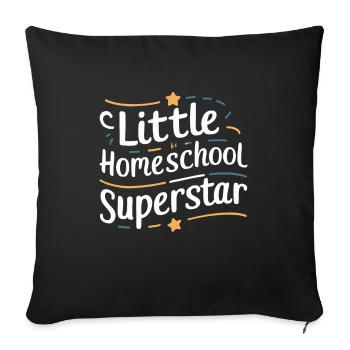 Homeschool Mom Dad Family Life Community Journey - Sofa pillowcase 17,3'' x 17,3'' (45 x 45 cm) - black - Front