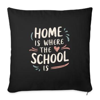 Homeschool Mom Dad Family Life Community Journey - Sofa pillowcase 17,3'' x 17,3'' (45 x 45 cm) - black - Front