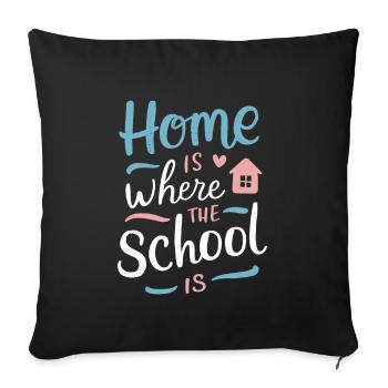 Homeschool Mom Dad Family Life Community Journey - Sofa pillowcase 17,3'' x 17,3'' (45 x 45 cm) - black - Front