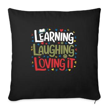 Homeschool Mom Dad Family Life Community Journey - Sofa pillowcase 17,3'' x 17,3'' (45 x 45 cm) - black - Front