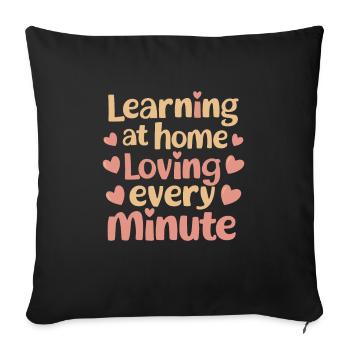 Homeschool Mom Dad Family Life Community Journey - Sofa pillowcase 17,3'' x 17,3'' (45 x 45 cm) - black - Front