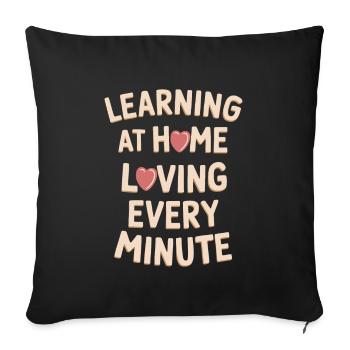 Homeschool Mom Dad Family Life Community Journey - Sofa pillowcase 17,3'' x 17,3'' (45 x 45 cm) - black - Front