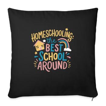 Homeschool Mom Dad Family Life Community Journey - Sofa pillowcase 17,3'' x 17,3'' (45 x 45 cm) - black - Front