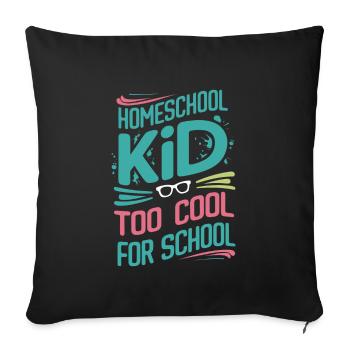 Homeschool Mom Dad Family Life Community Journey - Sofa pillowcase 17,3'' x 17,3'' (45 x 45 cm) - black - Front