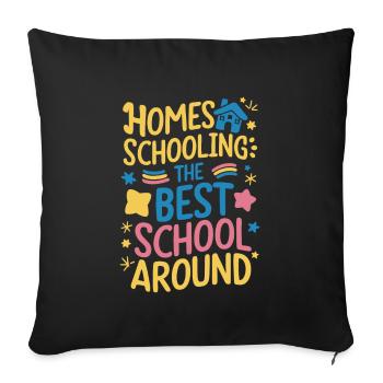 Homeschool Mom Dad Family Life Community Journey - Sofa pillowcase 17,3'' x 17,3'' (45 x 45 cm) - black - Front