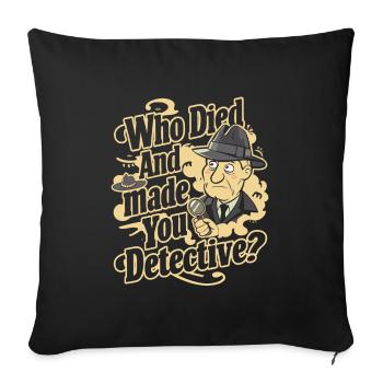 Krimi-dinner-outfit, Party, Tatort - Sofakissenbezug 45 x 45 cm - Schwarz - Vorne